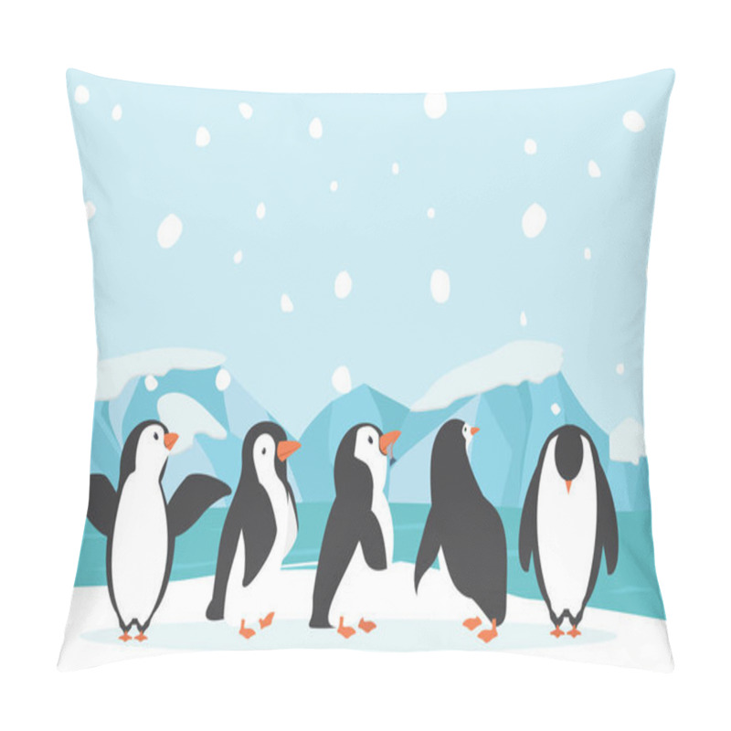 Personality  Winter North Pole Arctic Landscape Penguin Pillow Covers