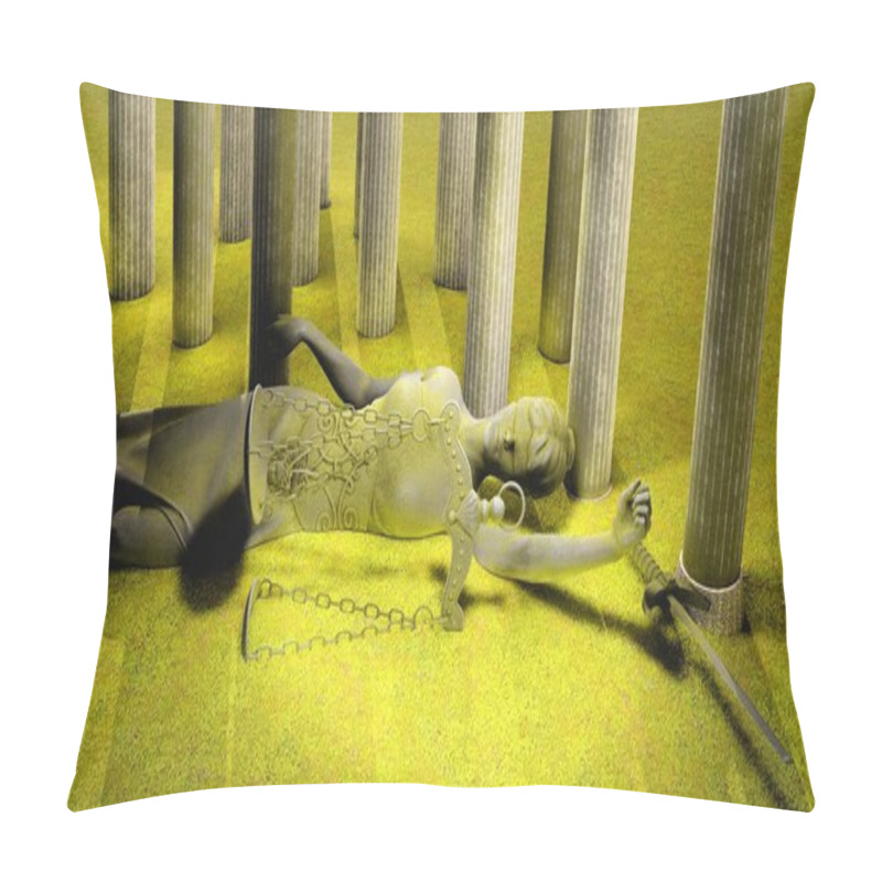 Personality  Broken Lady Of Justice 3d Rendering Pillow Covers