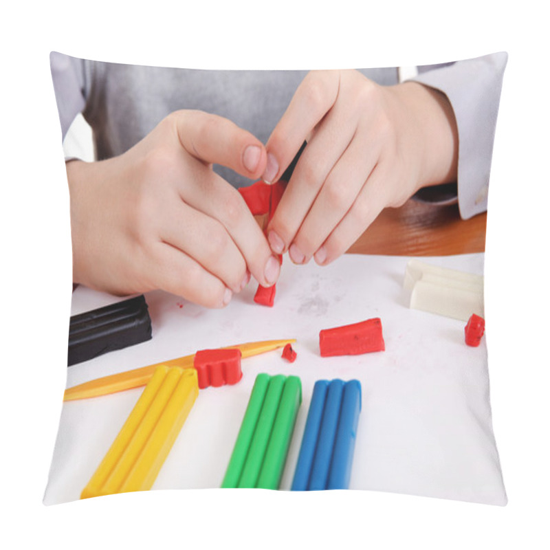 Personality  Boy Playing With Plasticine Pillow Covers