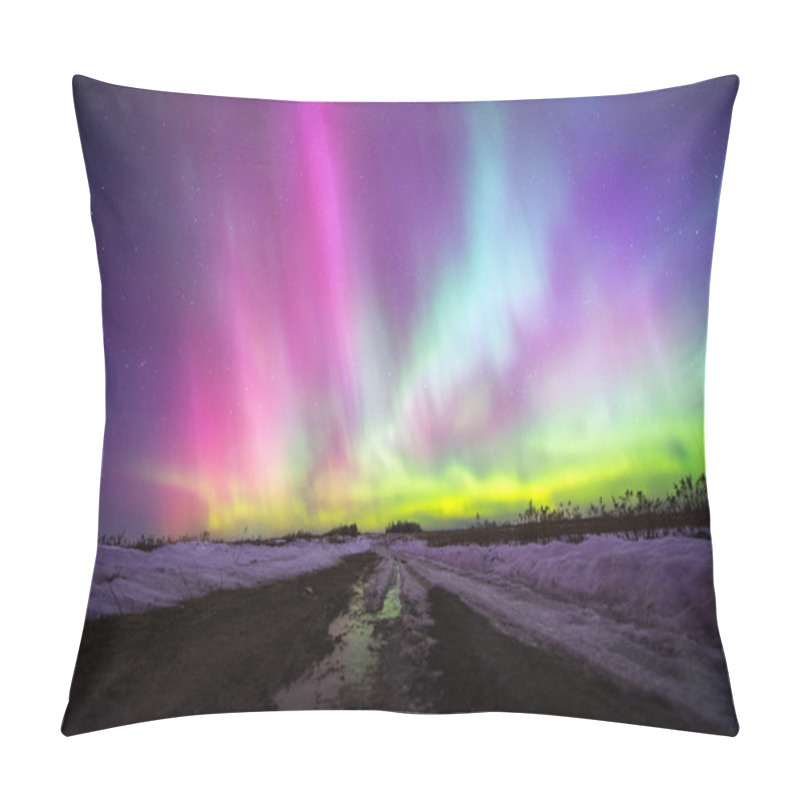 Personality  Northern Lights (Aurora Borealis) In Russia. Izhevsk Pillow Covers