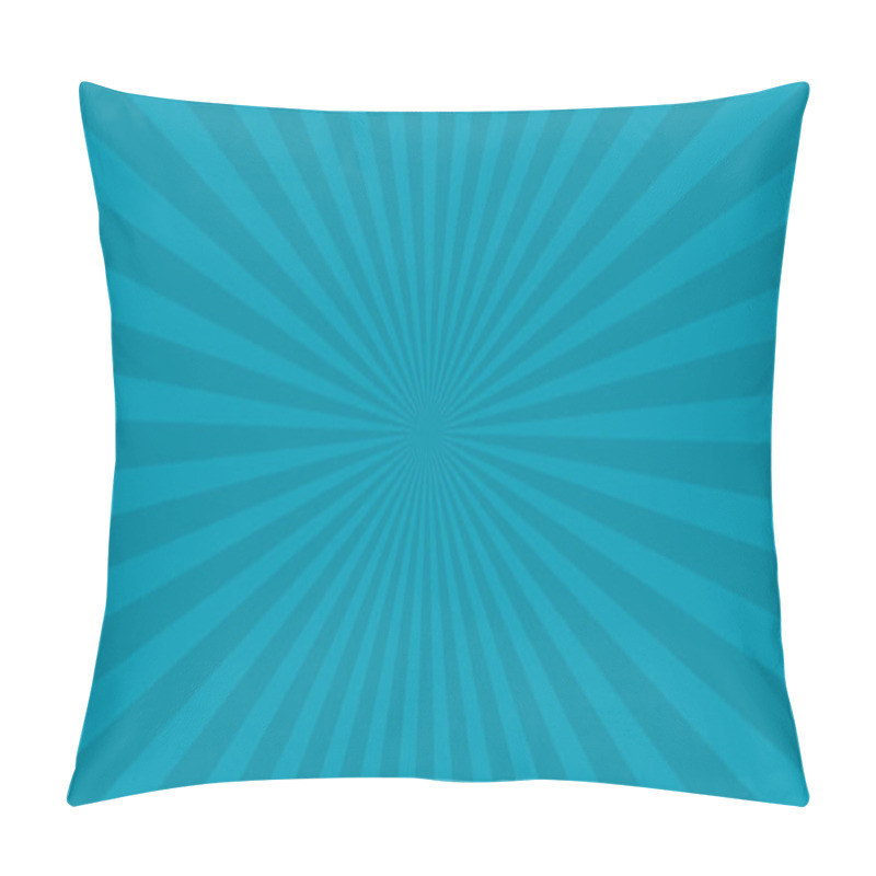 Personality  Cyan Sun Rays. Pop Art And Comic Style Backgound. Pillow Covers