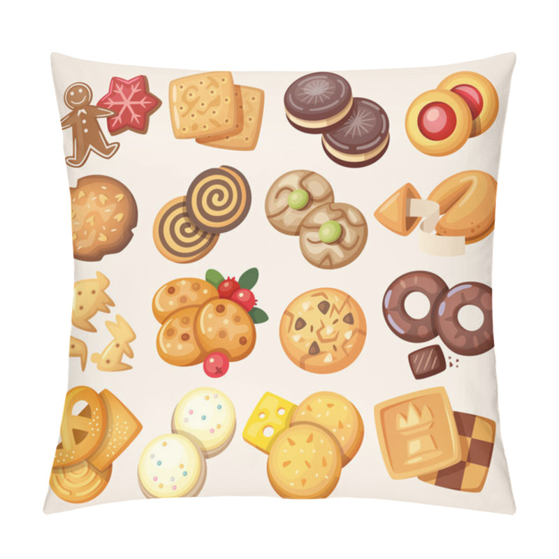 Personality  Set Of Vector Cookies. Pillow Covers