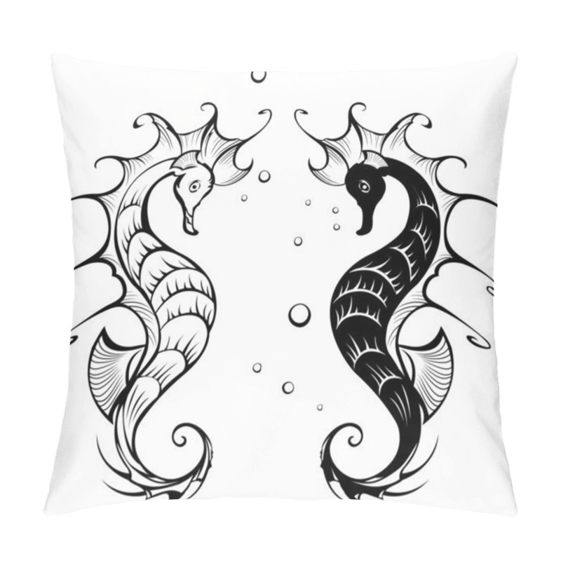 Personality  Silhouettes Of Seahorses Pillow Covers