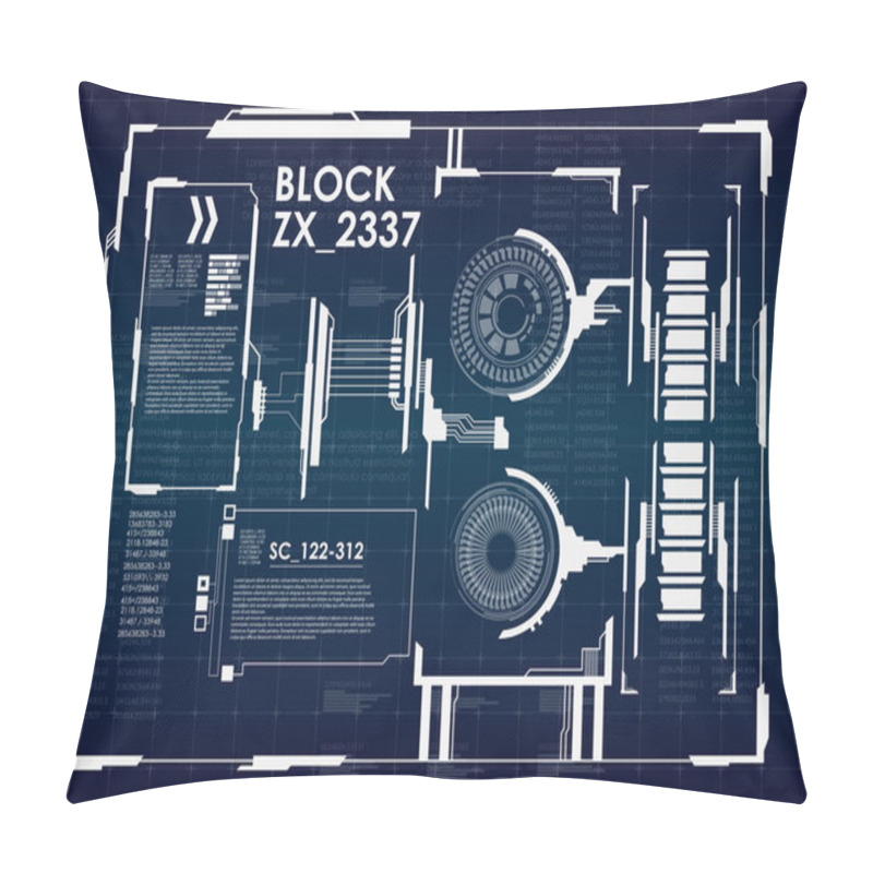 Personality  Futuristic Virtual Graphic User Interface Pillow Covers