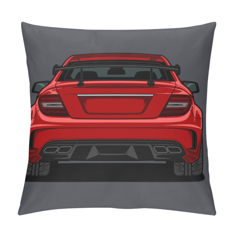 Personality  Back View Car Vector Illustration  Pillow Covers