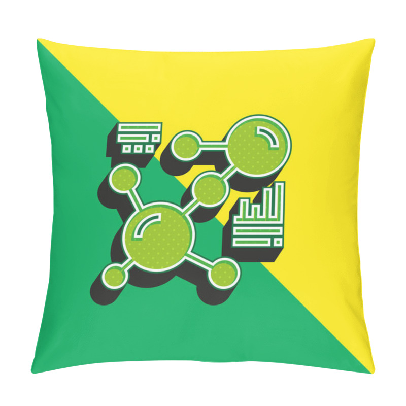 Personality  Biology Green And Yellow Modern 3d Vector Icon Logo Pillow Covers