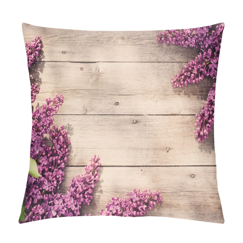 Personality  The Beautiful Lilac On A Wooden Background Pillow Covers