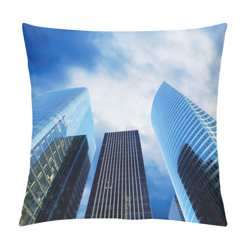 Personality  Modern Office Skyscrapers On The Sunny Beautiful Sky Pillow Covers