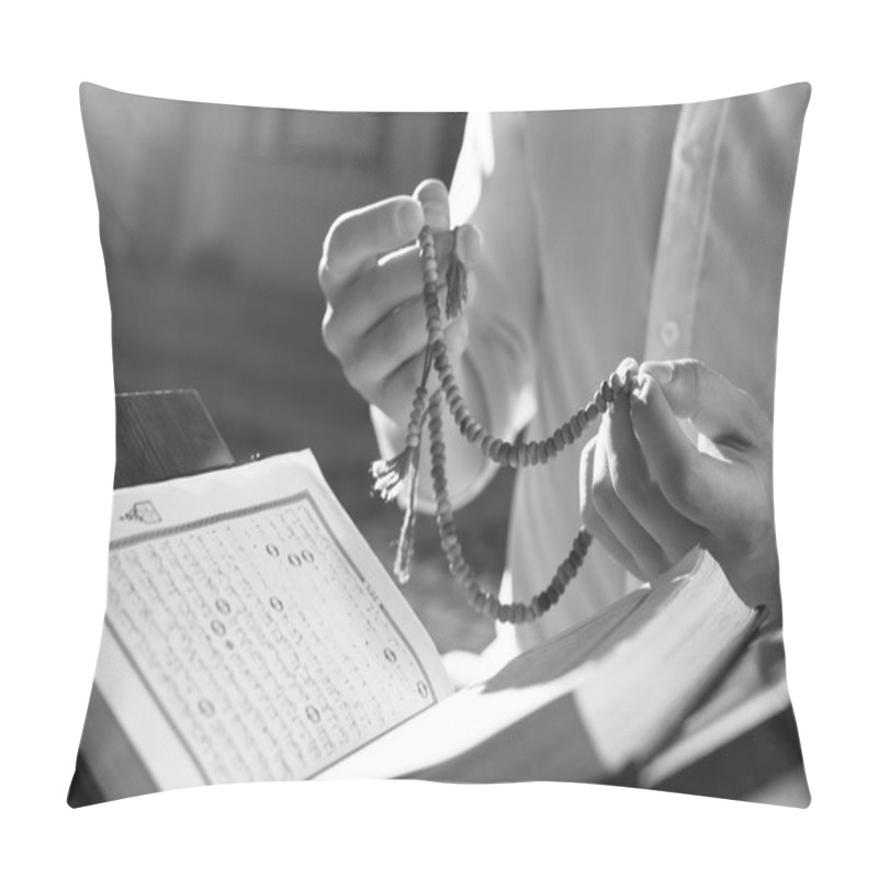 Personality  Hands Holding A Muslim Rosary Pillow Covers