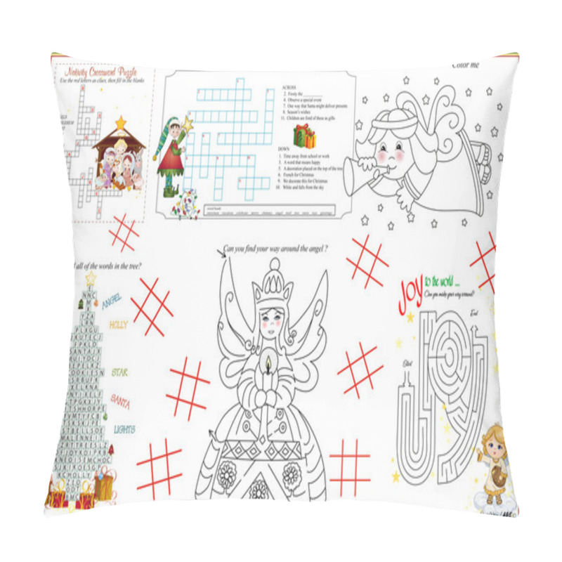 Personality  Placemat Christmas Printable Activity Sheet 9 Pillow Covers