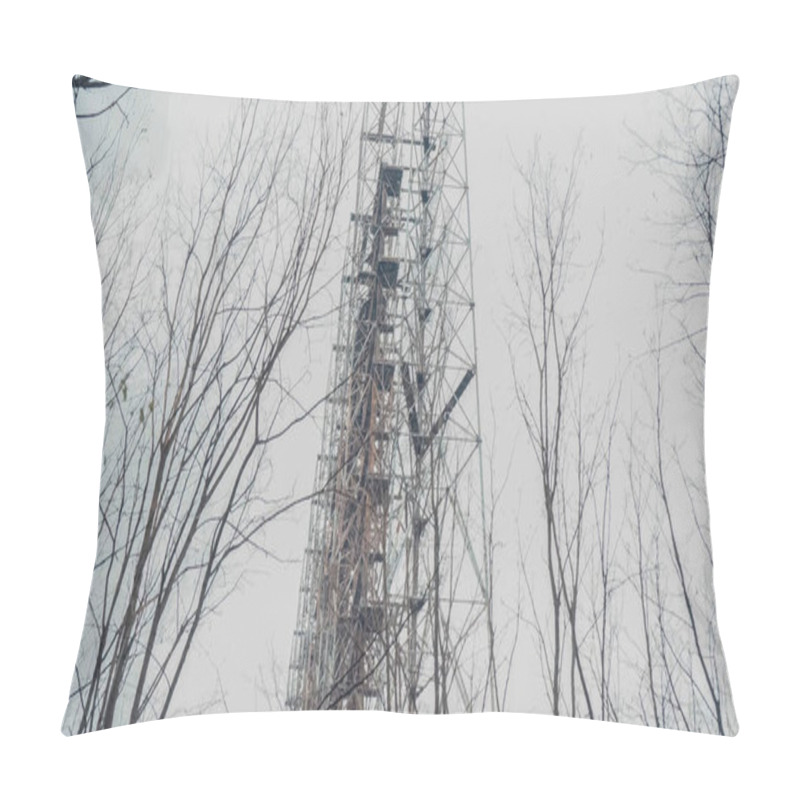 Personality  Abandoned Radio Station And Trees In Chernobyl Zone Under Grey Sky Pillow Covers