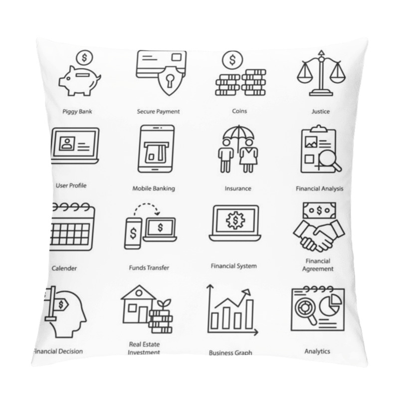 Personality  Finance Line Vectors  Pack Having Line Icons In Editable Form. Grab This Pack If You Have Any Kind Of Related Upcoming Projects Pillow Covers