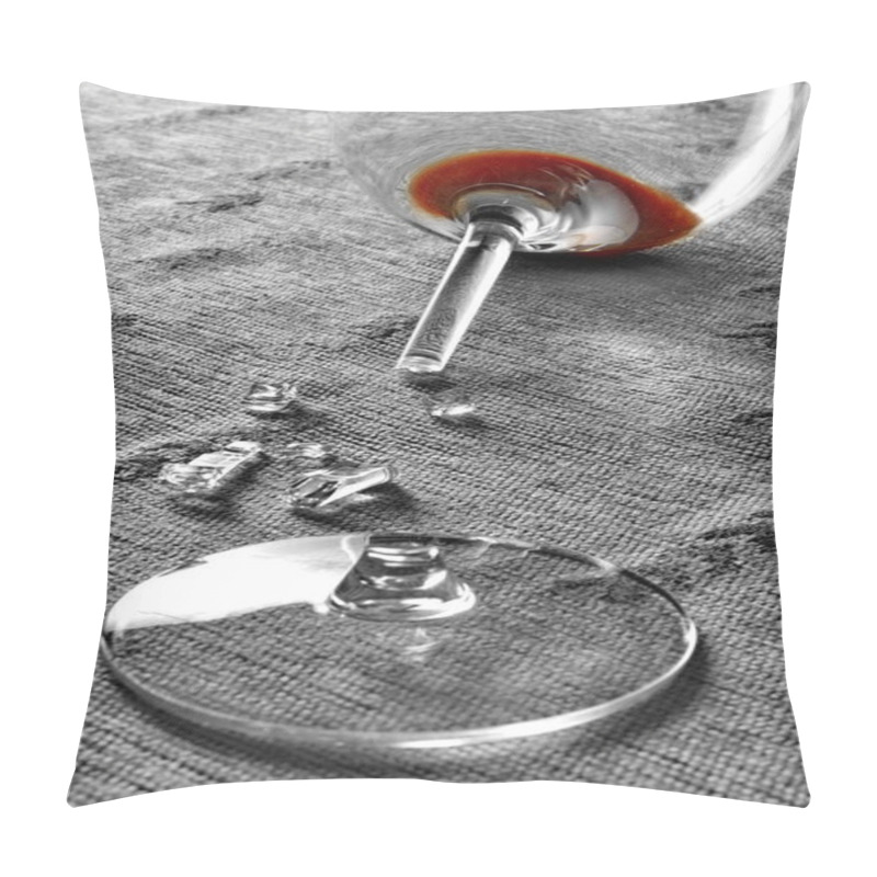 Personality  Red Wine In Broken Glass Half Desaturated Pillow Covers