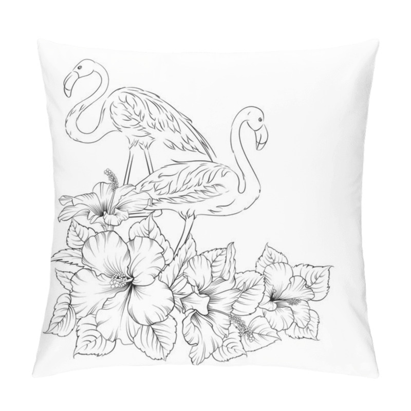 Personality  Flamingo Background Design. Pillow Covers