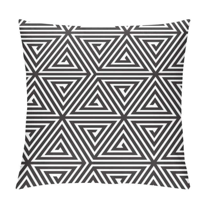 Personality  Triangles, Black And White Abstract Seamless Geometric Pattern,  Pillow Covers