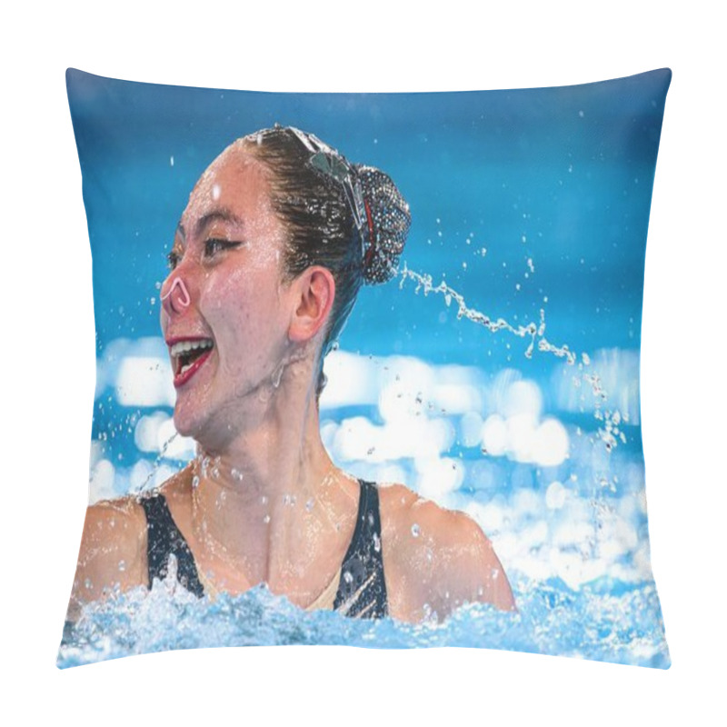 Personality  PARIS, FRANCE - 9 AUGUST, 2024: BUCKLE Rayna, GAZZARD Kiera, The Artistic Swimming, Duet, Technical Routine, Artistic Swimming, Duet, Technical Routine, The Paris 2024 Olympic Games At Aquatics Centre Pillow Covers