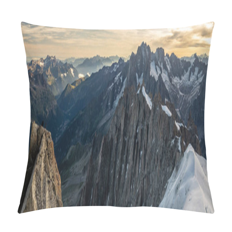 Personality  Rocky Mountain Cliffs In Mont Blanc Massif At Dawn Pillow Covers