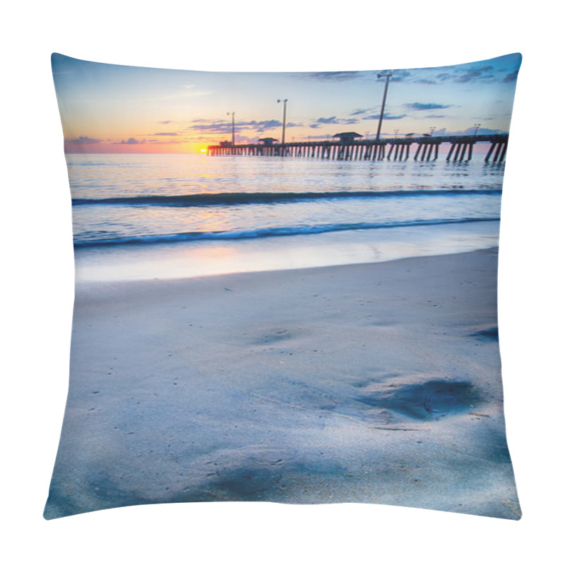 Personality  The Rising Sun Peeks Through Clouds And Is Reflected In Waves By Pillow Covers