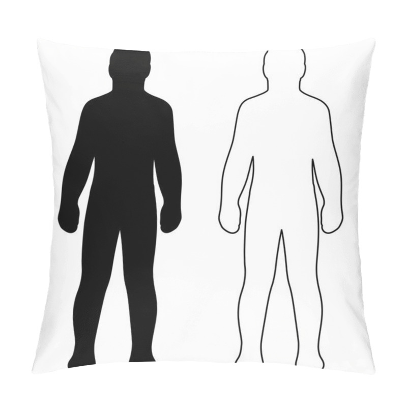 Personality  Fashion Man Couple Outlined Template Figure Silhouette Pillow Covers