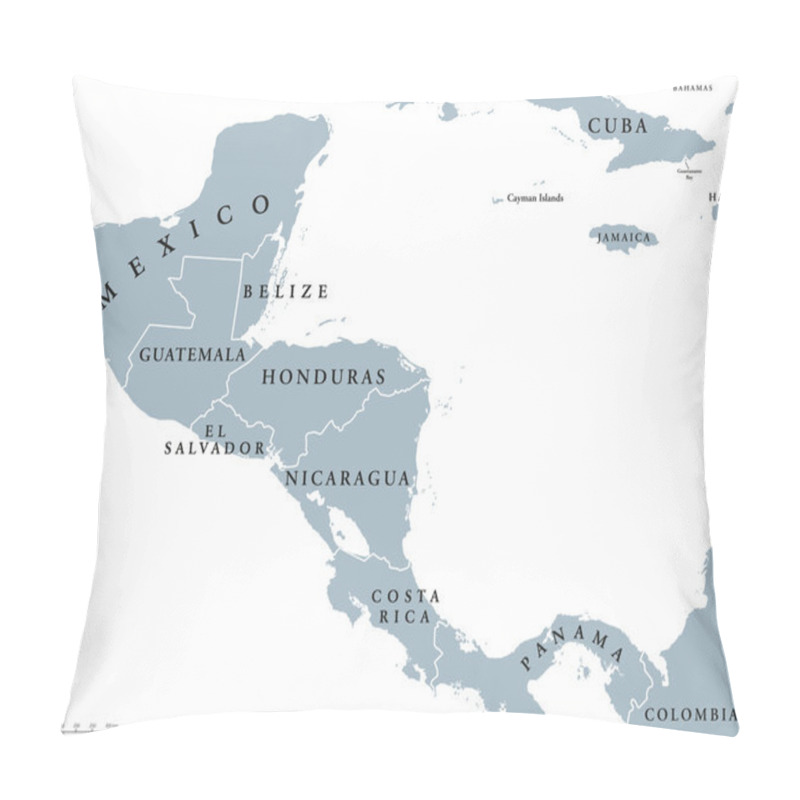 Personality  Central America Countries Political Map Pillow Covers