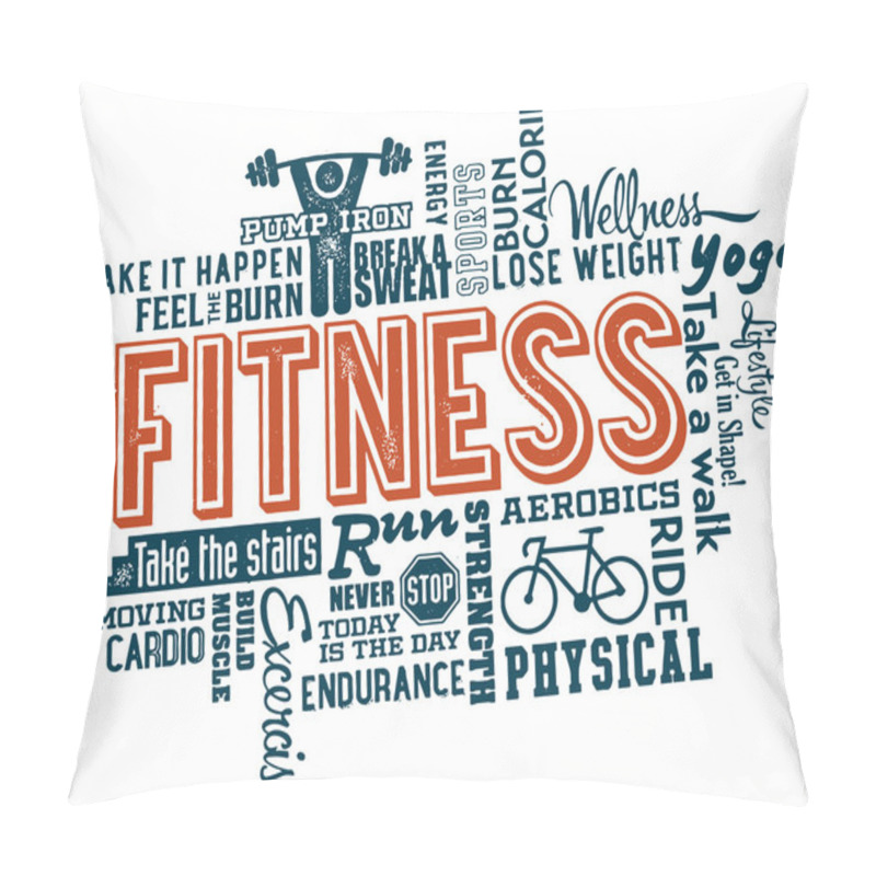 Personality  Fitness And Healthy Exercise Word Pillow Covers