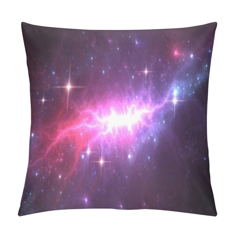 Personality  Space Background With Purple Nebula And Stars Pillow Covers