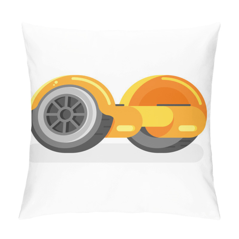 Personality  Vector Flat Style Illustration Of Two-wheeled Battery-powered Vehicle Pillow Covers