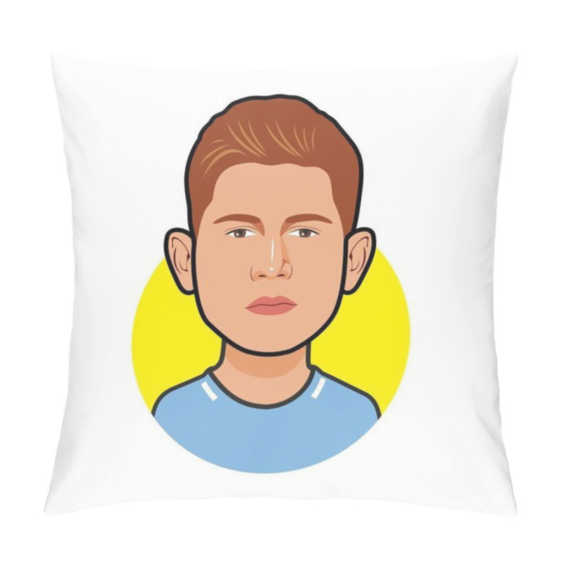 Personality  Kevin De Bruyne  Manchester City Soccer Players. World Cup. Vector Image Pillow Covers