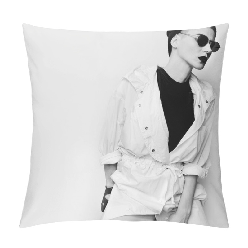 Personality  Autumn Winter Trend Hipster Model. Swag. Minimal Style. Beanie C Pillow Covers