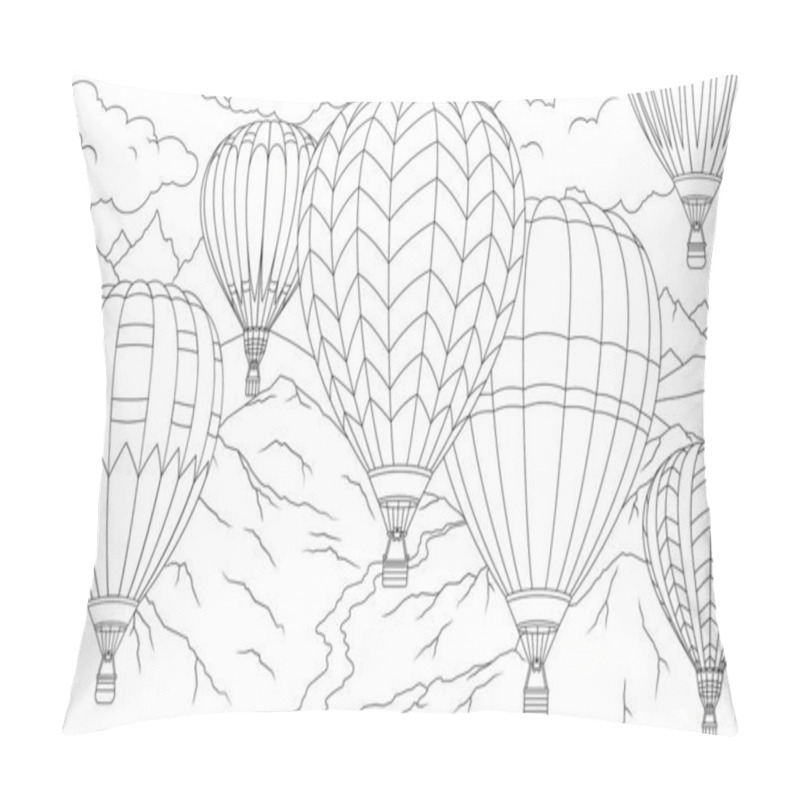 Personality  Vector Illustration, Balloons In The Sky Pillow Covers