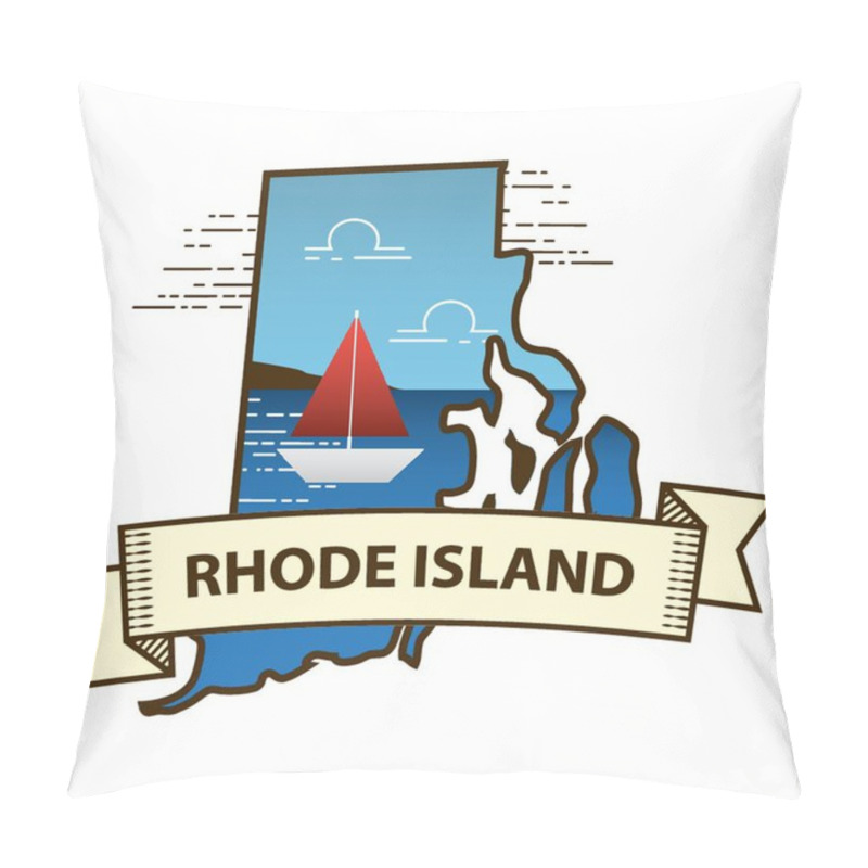 Personality  Rhode Island State Map Pillow Covers