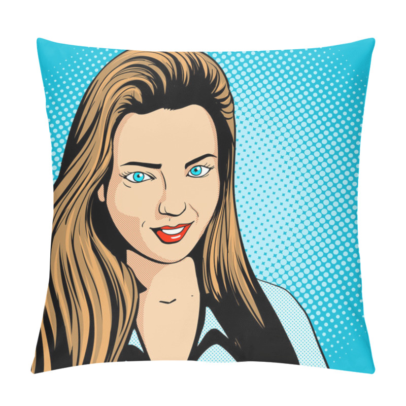 Personality  Young Woman Pop Art Retro Vector Pillow Covers