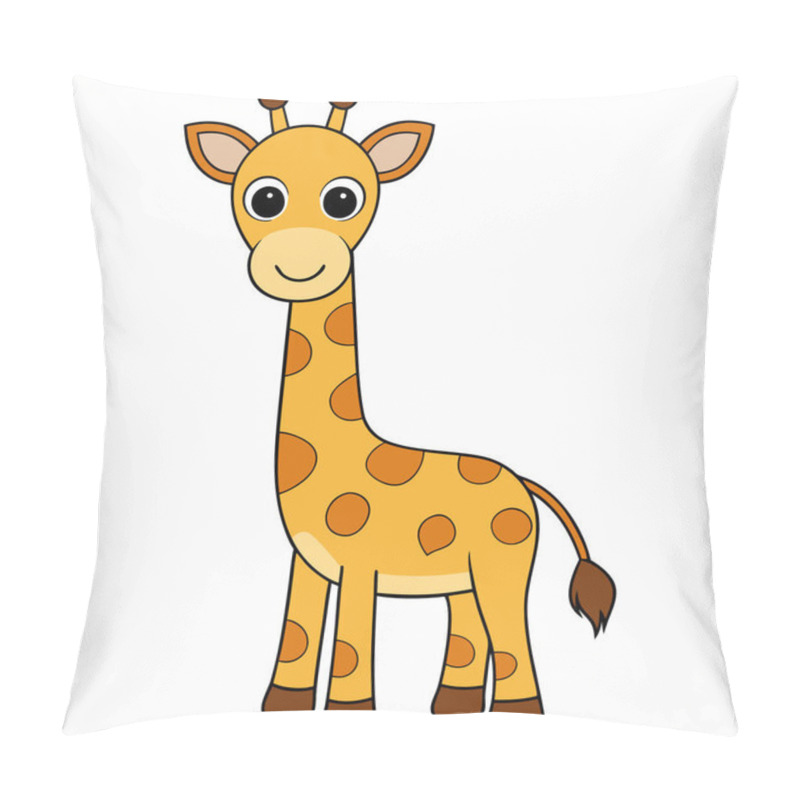 Personality  Giraffe Vector Illustration, Cartoon Clipart Character, Animal In Flat Style. Wild Animals, Pillow Covers