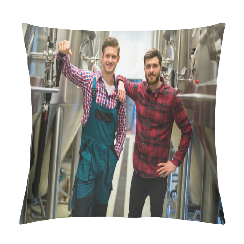 Personality  Brewers With Arms Crossed At Brewery Pillow Covers