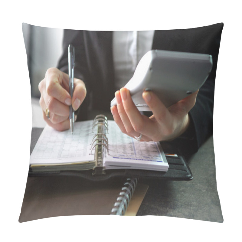 Personality  Accountant Writing In Her Diary Pillow Covers