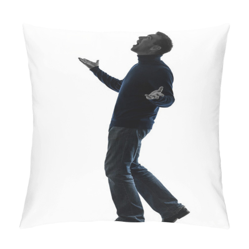 Personality  Man Looking Up Happy Silhouette Full Length Pillow Covers