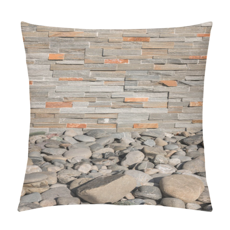 Personality  Stone Wall Background With Rocks Pillow Covers