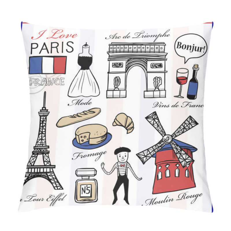 Personality  France Famous Things And Landscapes Pillow Covers