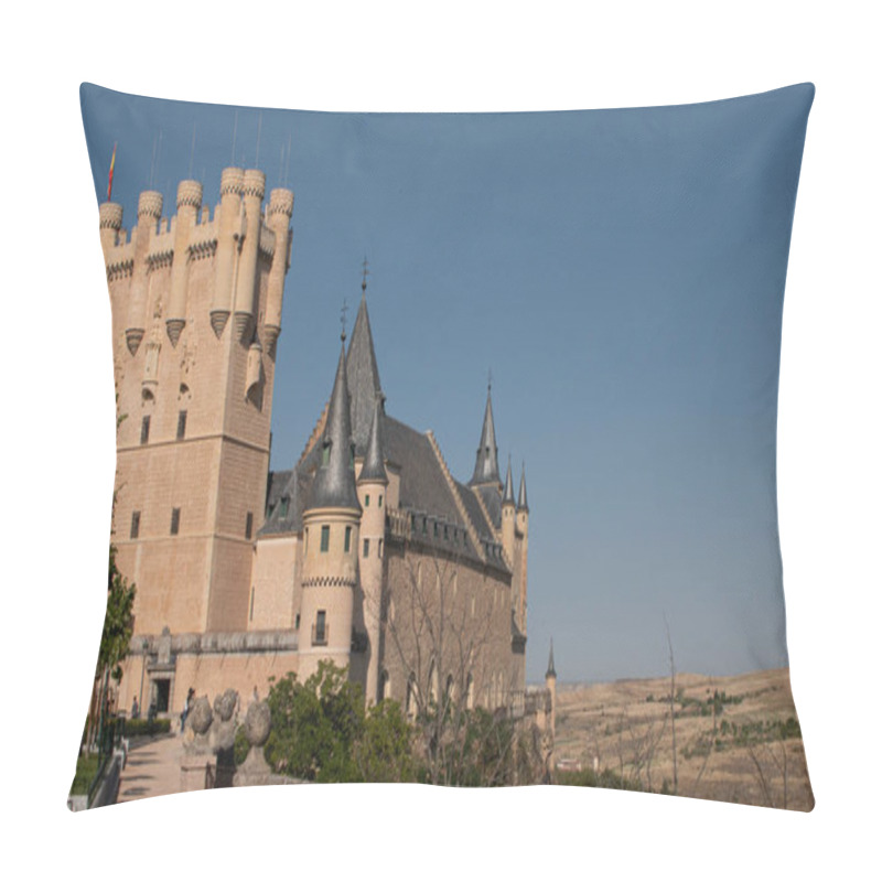 Personality  Towers Of The Historic And Ancient Castle Of The Alcazar Of Segovia (Spain) Pillow Covers