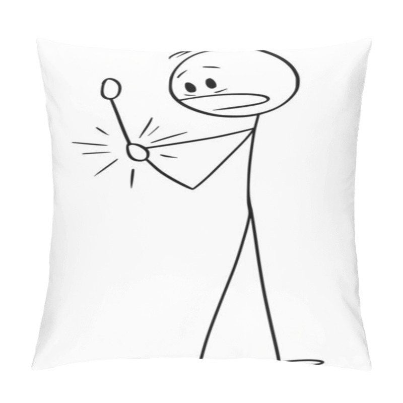 Personality  Vector Cartoon Illustration Of Man Suffering Pain And Holding His Injured Elbow Pillow Covers