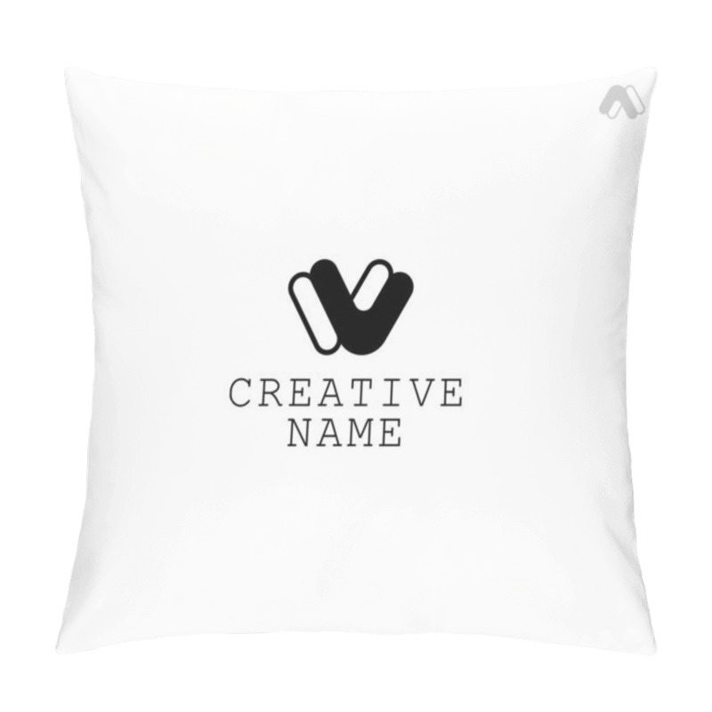 Personality  Modern Letters VV Or W Or M Or AA Monogram With White Background. Pillow Covers