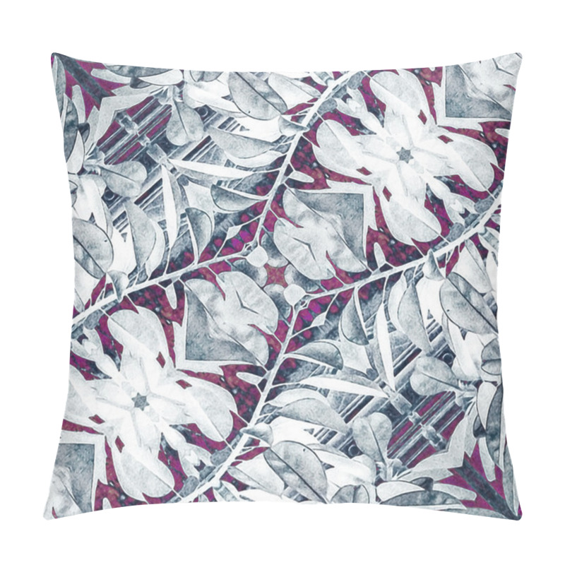 Personality  Cold Tones Floral Collage Pattern Pillow Covers