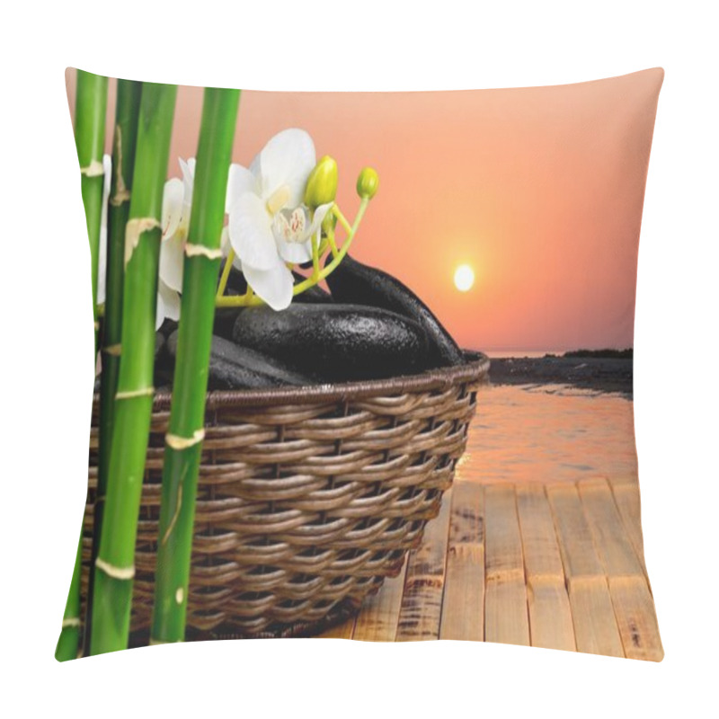 Personality  Zen Basalt Stones And Bamboo Pillow Covers