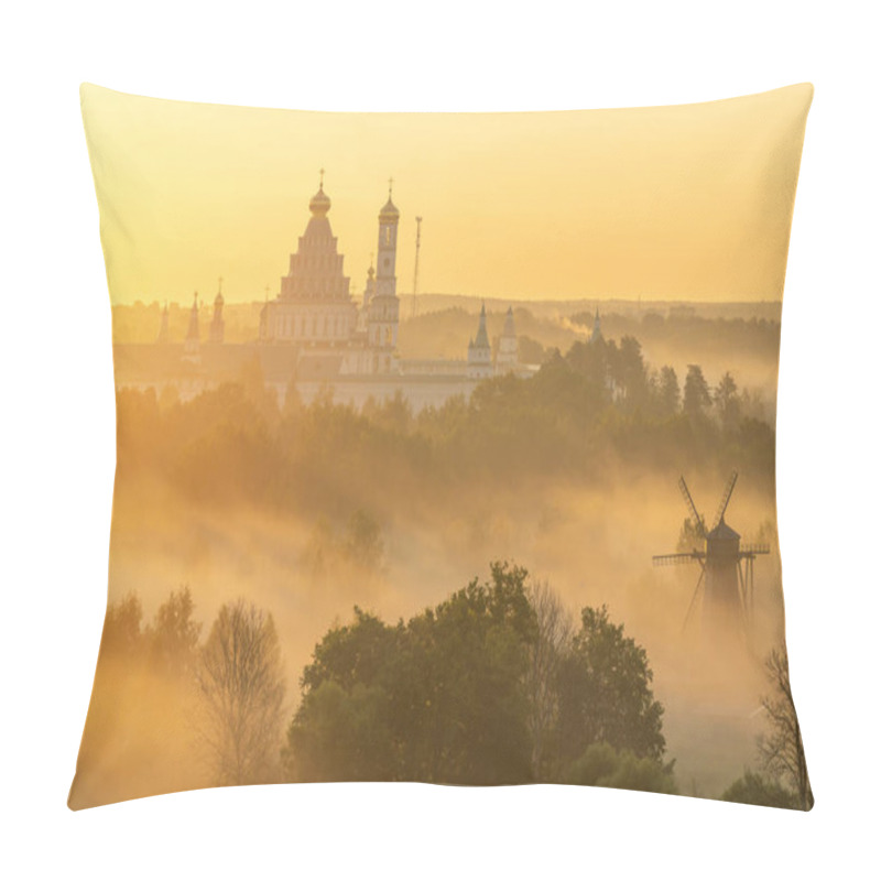 Personality  The New Jerusalem Monastery Rises Above The Fog Pillow Covers