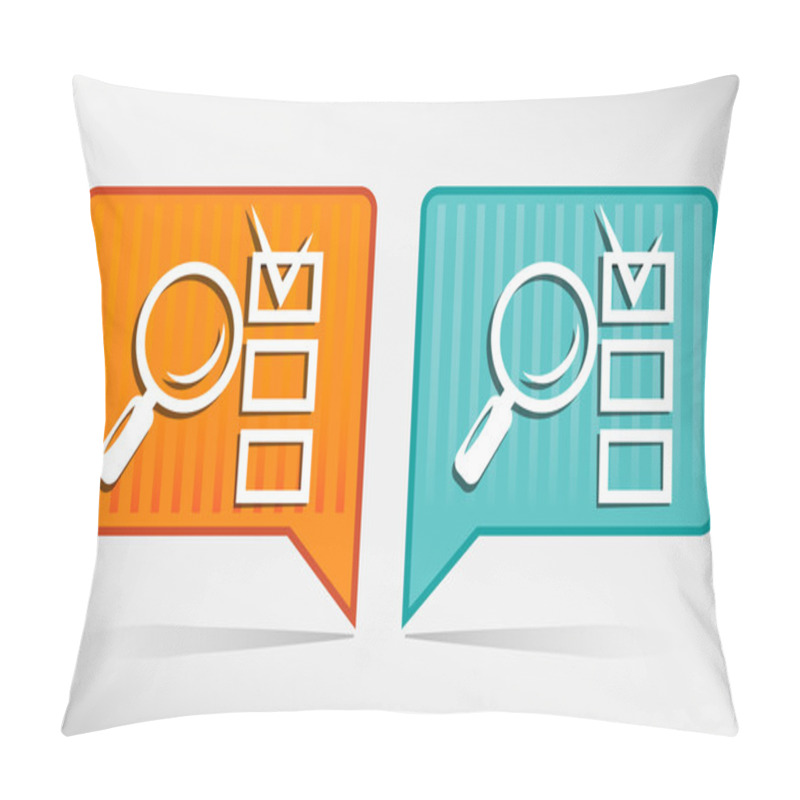 Personality  Magnifying Glass And Checklist Orange And Blue Pointer Pillow Covers