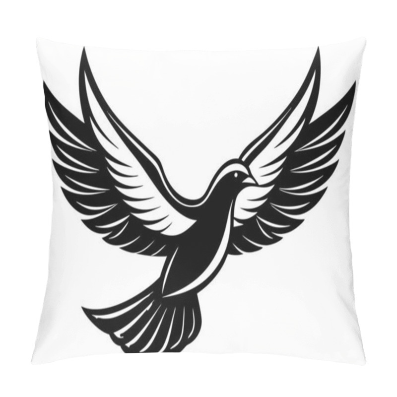 Personality  Stylized Flying Bird Illustration Highlighting Freedom And Grace Pillow Covers