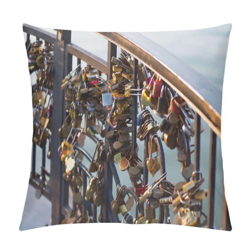 Personality  Padlocks Hanged On  Fence Pillow Covers