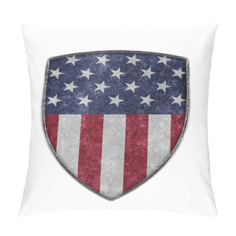 Personality  American Shield With Stars And Stripes Isolated On White Background Pillow Covers