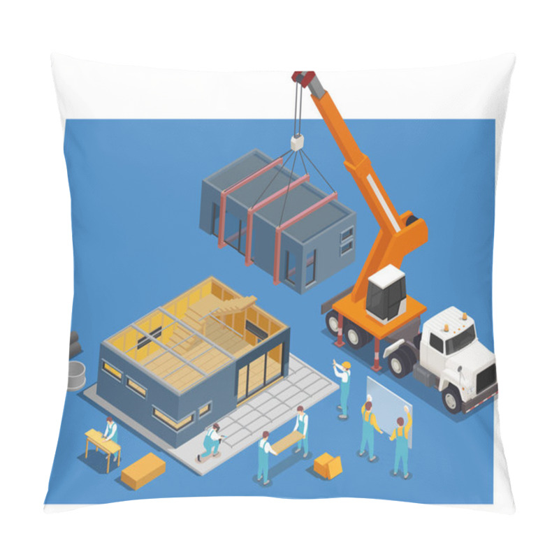 Personality  Modular Truck Construction Composition Pillow Covers