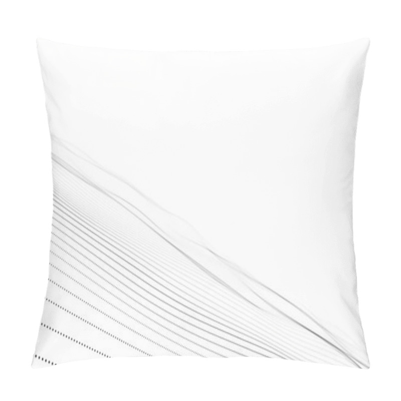 Personality  White Digital Background, Innovative Waves And Slanted Lines, Technology And Program Development Pillow Covers